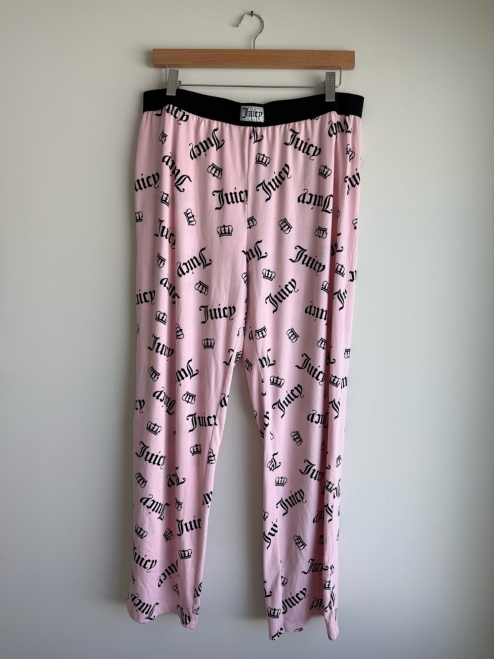 Juicy Couture Pink Logo Pajama Set Crown Print Y2K Size L - Picture 3 of 9